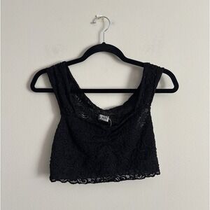 Free People Intimately Lace‎ Bralette Black Size Small Boho Hippie Layering